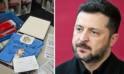 Der ukrainische Präsident Wolodymyr Selenskyj hat seine Medaille und die Urkunde per Post ...