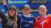 Aletha Ostgaard, Lina Frener und Rosa Marie Jensen (v. l.) jubelten in Lenzerheide in der ...