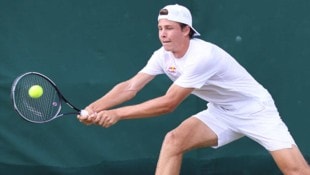 Joel Schwärzler war bislang einmal in Wimbledon dabei: 2023 scheiterte er im Junioren-Bewerb ...