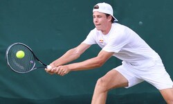 Joel Schwärzler war bislang einmal in Wimbledon dabei: 2023 scheiterte er im Junioren-Bewerb ...