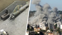 Im Terror-Tunnel der Hisbollah im Libanon liegen Teile einer Kampfdrohne.