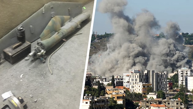 Im Terror-Tunnel der Hisbollah im Libanon liegen Teile einer Kampfdrohne.