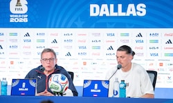 Ralf Rangnick (li.) und Marcel Sabitzer bei der Pressekonferenz vor dem Hit gegen Argentinien