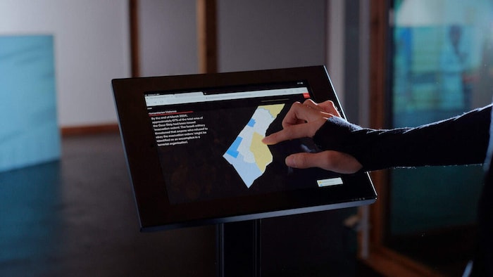 Navigierbare Karte des Gaza-Streifens in „A Cartography of Genocide“, ein Preisträger-Projekt