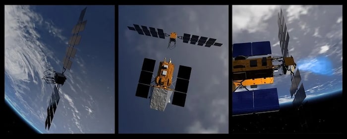 Künstlerische Darstellung des Wartungsraumschiffs „Link“, das sich im Rahmen einer Mission zur ...