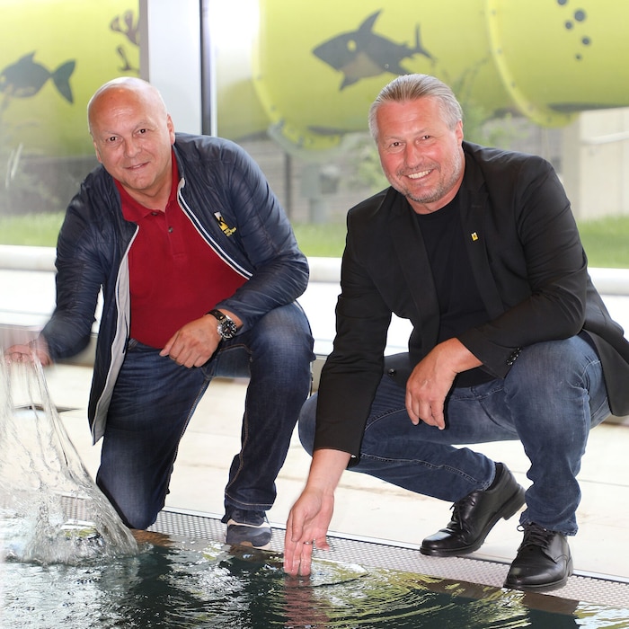 Stadtchef Peter Molnar (re.) und Projektleiter Roland Dewisch im „Mirador“. Am 1. Juli wird zum ...