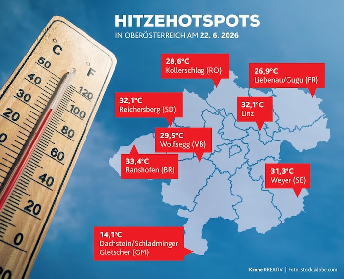 Das waren die Maximaltemperaturen am Montag