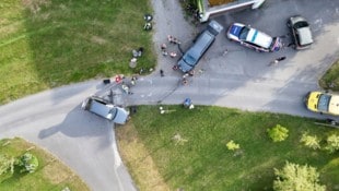 Die Unfallstelle aus der Vogelperspektive.