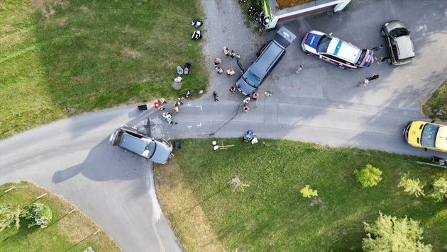 Die Unfallstelle aus der Vogelperspektive.
