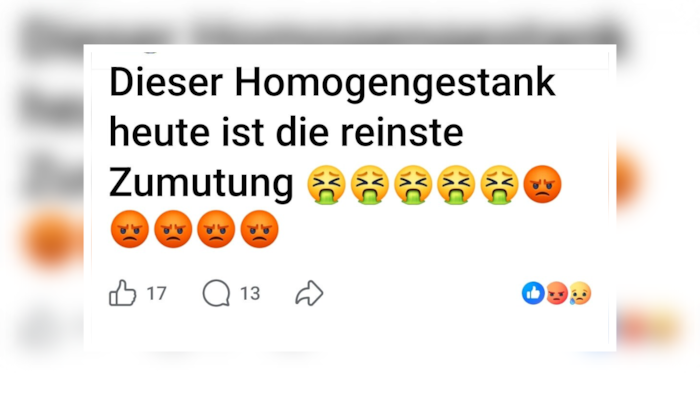 Posting von verärgerten Anrainern auf Facebook