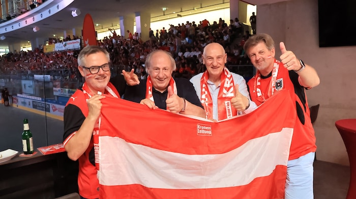 Lettenbichler, Lutz, Montagnolli und „Krone“- Chef Claus Meinert (v. li.)