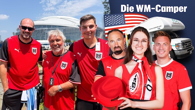 Der 82-jährige Rainer (linkes Bild, Mitte) erlebte sein erstes Ländermatch.