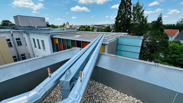 Eine Kälteleitung zum Stationstrakt im LKH in Fürstenfeld