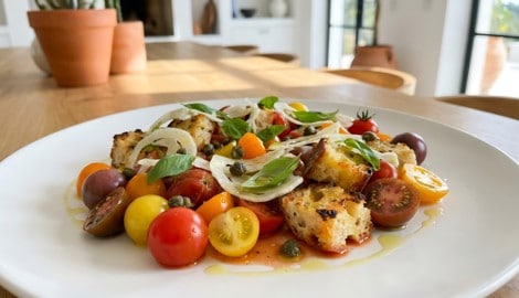 So ein sommerlicher Salat eignet sich auch wunderbar als Restlverwertung.