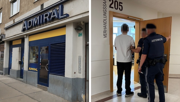 Zweimal überfiel der 40-jährige Angeklagte das Wettbüro in der Ottakringer Straße.