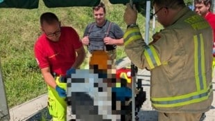 Feuerwehr und Samariterbund halfen dem Mann.