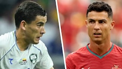 Zwischen Portugal-Superstar Cristiano Ronaldo (41) und Usbekistans Bekhruz Karimov (18) liegt ...