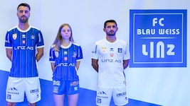 Kapitän Fabio Varesi-Strauss, Daniela Kittel und Ronivaldo in den neuen Dressen.