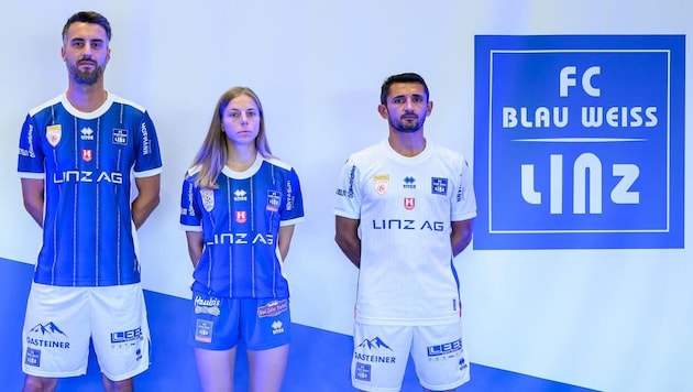 Kapitän Fabio Varesi-Strauss, Daniela Kittel und Ronivaldo in den neuen Dressen.