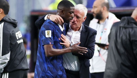 Didier Deschamps mit Weltfußballer Ousmane Dembele