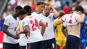 Die England-Stars rund um Harry Kane (Nummer 9) erlebten einen enttäuschenden Fußball-Abend.