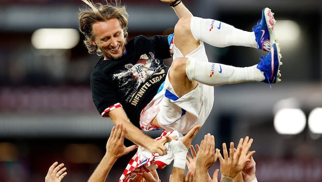 Luka Modric wurde nach dem Panama-Spiel geehrt.