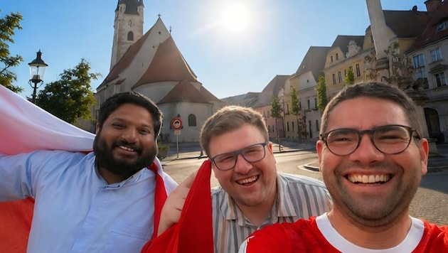 „Gemeinschaft in Kirche mit Österreich-Spiel erleben“: Shyne Kurian, Christian Zeitlberger, ...