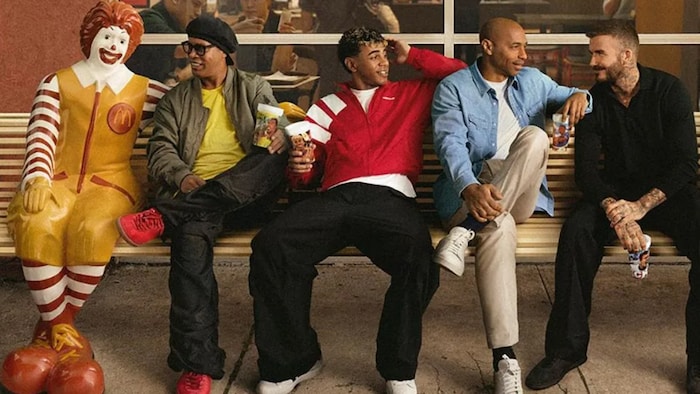 Ronaldinho, Yamal, Thierry Henry und David Beckham sind die McDonald´s-Werbestars.