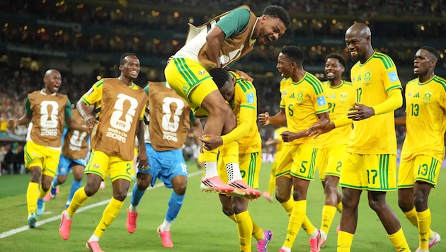 South Africa celebrates.