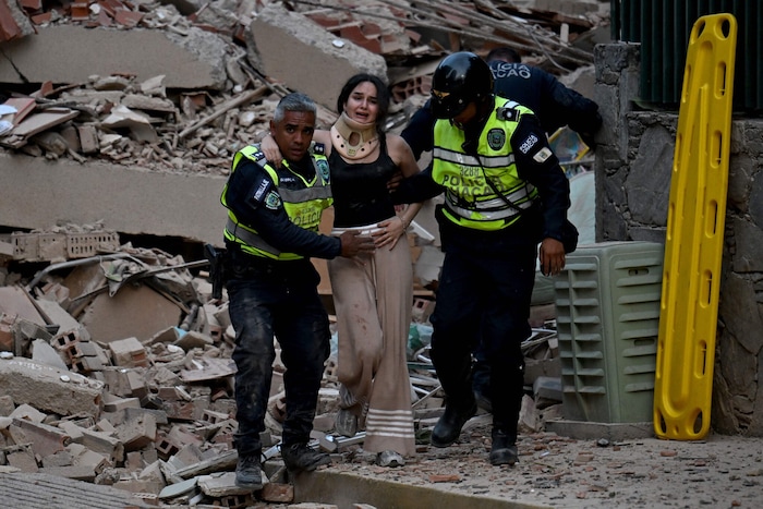 The earthquakes occurred in densely populated areas. There are fears that many people trapped ...