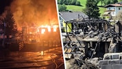Das Flammeninferno (li.) sorgte für einen Totalschaden der Gebäude. 
