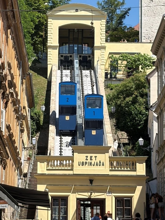 Nur 64 Sekunden benötigt die Zagreber Standseilbahn für eine Fahrt.