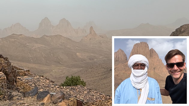„Krone“-Reporter Bernd Vasari unterwegs im Gebiet der Tuareg in der Nähe von Tamanrasset