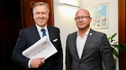 Christian Jauk und René Ziesler (li.) schrieben einen Brief und ziehen in Sachen Stadion weiter ...