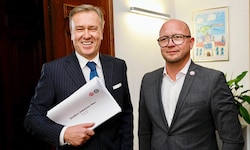Christian Jauk und René Ziesler (li.) schrieben einen Brief und ziehen in Sachen Stadion weiter ...