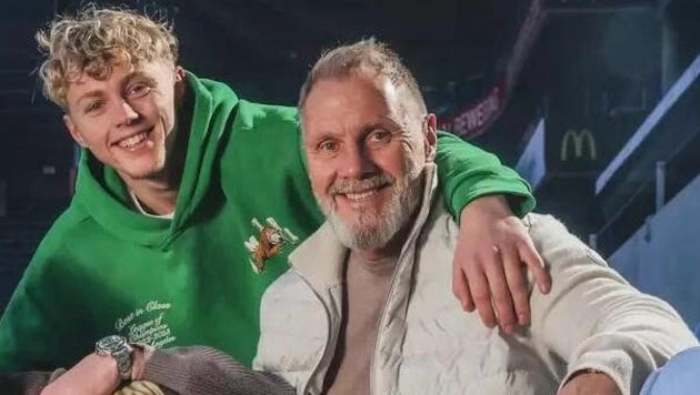 Benedict-Samuel Fink und Papa Thorsten.
