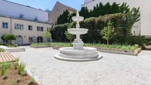 Der berühmte Brunnen stand jahrzehntelang am Linzer Taubenmarkt – und nun wieder bei der ...