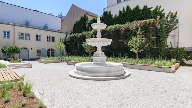 Der berühmte Brunnen stand jahrzehntelang am Linzer Taubenmarkt – und nun wieder bei der ...