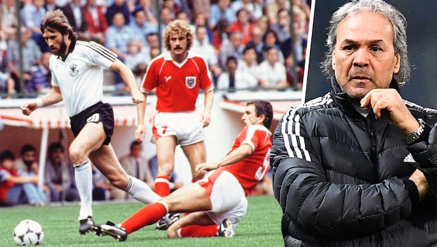 Algeriens Rabah Madjer sah 1982 im Fernsehen fassungslos zu, wie Manfred Kaltz (D), Walter ...