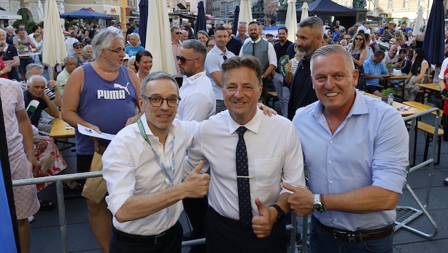 Herbert Kickl, Rene Apfelknab und Mario Kunasek.