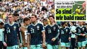 Die geknickte DFB-Elf nach dem Schlusspfiff. Die deutsche Presse quittierte das 1:2 gegen ...