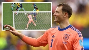 Manuel Neuer scheint die Frage nach (s)einer möglichen (Mit-)Schuld am Gegentreffer zum 1:2 nur ...