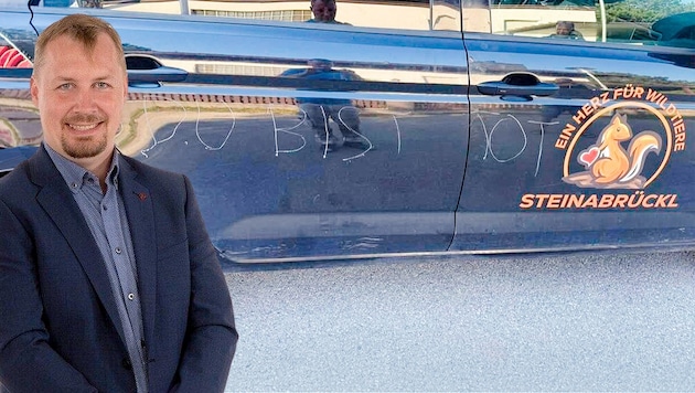 Eine dramatische Botschaft für Peter Werbik ritzten Unbekannte in dessen Auto. Der Ortspolitiker ...