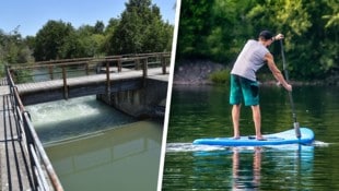 Eine Wehranlage (li.) wurde für drei junge Männer zur Todesfalle. 