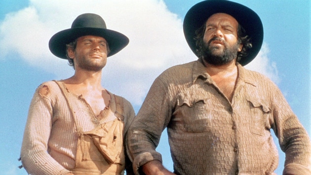 Bud Spencer (r.) mit seinem Freund und kongenialen Filmpartner Terence Hill in ihrer ...