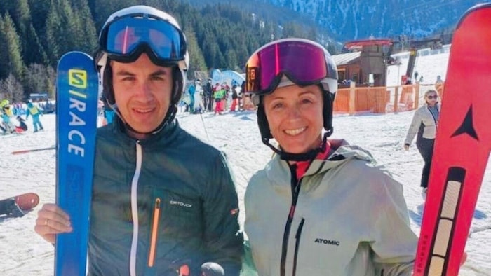 Martin Seiter mit Ex-Weltmeisterin Michaela Kirchgasser.