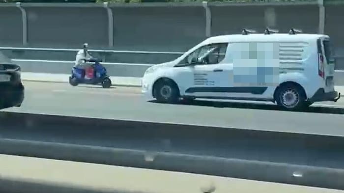 „Gegen jede Regel“ war ein Essenslieferant auf der A23 unterwegs.