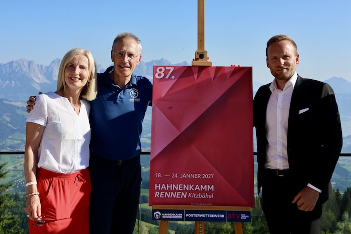 Roswitha Stadlober, Präsidentin von Ski Austria, Michael Huber, Präsident des Kitzbüheler Ski ...