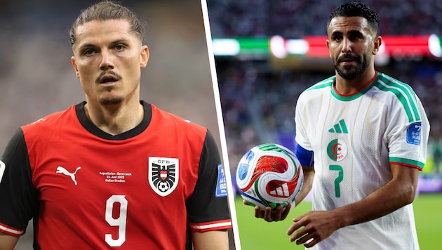 Marcel Sabitzer (li.) oder Riyad Mahrez – wer setzt sich im finalen WM-Showdown durch?