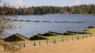 Erneuerbare Energie wie hier vom Solarpark Dobl-Zwaring deckt mittlerweile 40 Prozent des ...